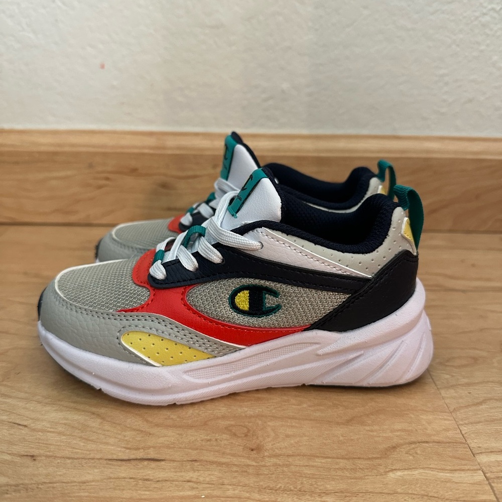 New without Box Champion Kids' Red, Yellow, and Gray Sneakers Size 10